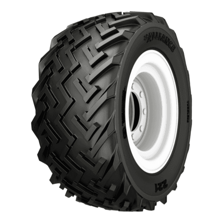 Alliance 221 Grassland slitesterkt landbruksdekk med bred profil for minimal jordpakking.