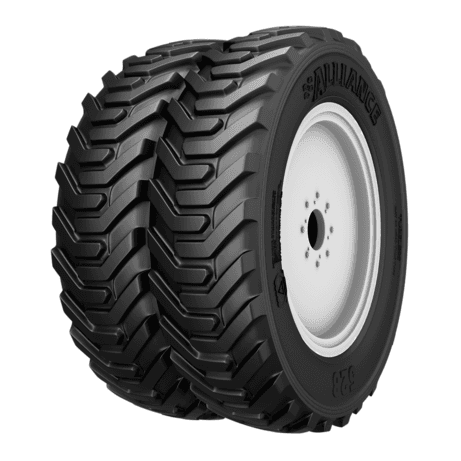 Alliance 528 Dual Master radialdekk for hjulgravere med tett industriblokkmønster og tettsittende sidevegger.
