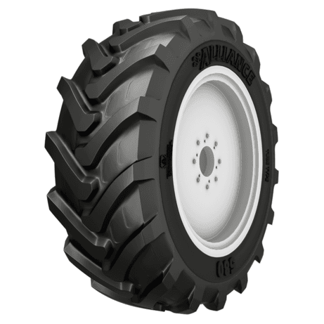 Alliance 580 stålforsterket radial-industridekk med robust og slitesterkt blokkmønster for teleskoplastere.