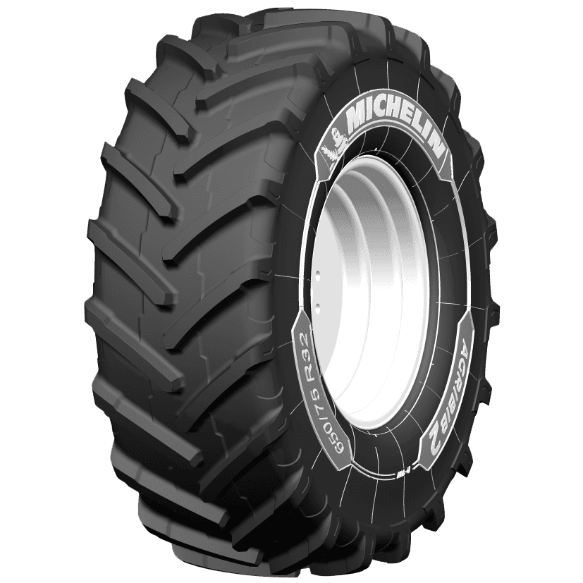 Michelin Agribib 2 traktordekk med forsterket mønsterdesign for maksimal trekkraft og lang levetid.