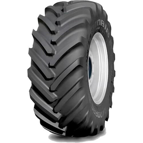 Michelin AxioBib premium høy-fleksibelt VF-radialdekk for tunge traktorer med brede, dype mønsterknaster for redusert jordpakking.