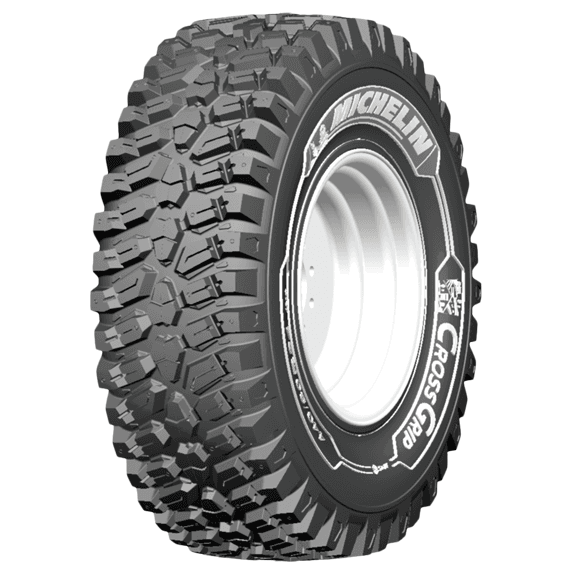 Michelin CrossGrip stålforsterket helårs radial industridekk med unikt blokkmønster og dype seipinger for snø og asfalt.
