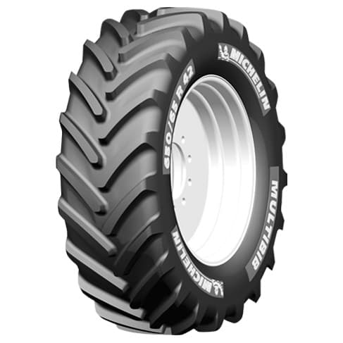 Michelin MultiBib traktordekk med bred profil for maksimal jordbeskyttelse og høy kjørekomfort.