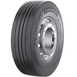 Michelin X MultiWay 3D XZE stålforsterket all-position radial-styreakseldekk for lastebil med langsgående 3D-mønsterribber og 3PMSF-merking.