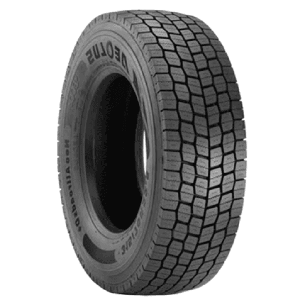 Aeolus Neo Allroads D+ trekkdekk for lastebil i 315/80R22.5, viser det brede mønsteret med 3D-lameller designet for maksimal trekkraft og lang levetid.