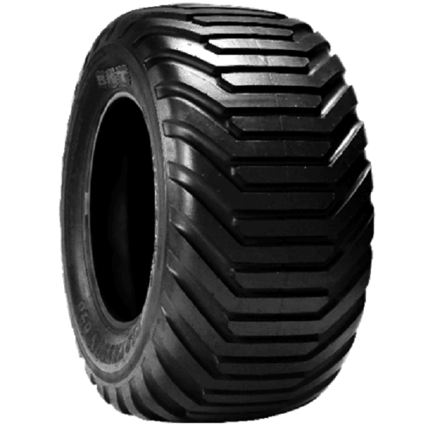 BKT Flotation 648 dekk for landbrukstilhenger med bred profil og flotasjonsmønster.