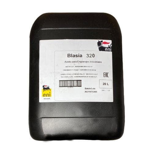 18-kilos beholder med Agip Blasia S 320 fullsyntetisk PAG girolje ISO VG 320.