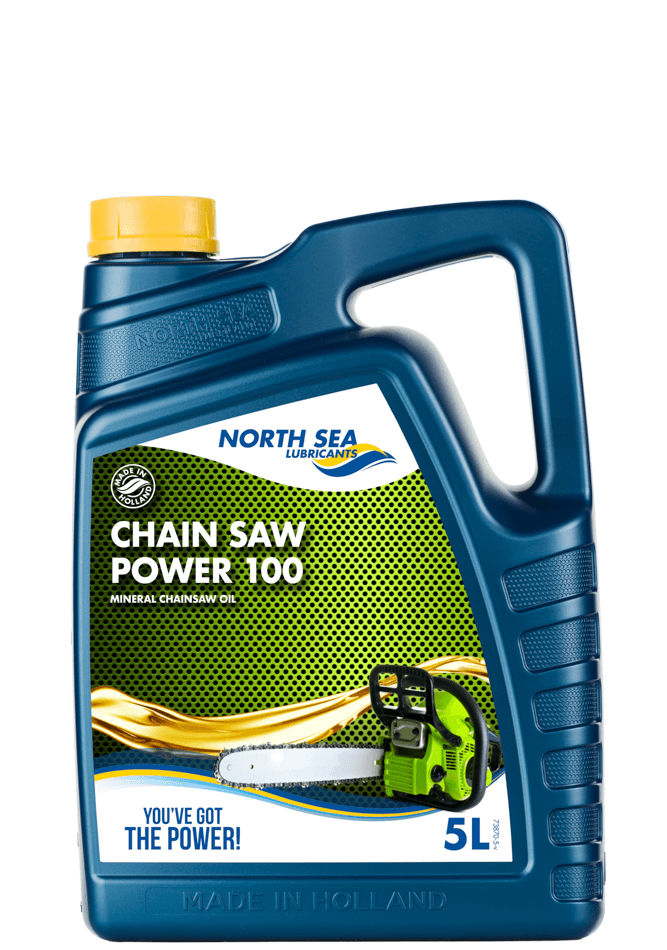 NSL Chain Saw Power 100 motorsagkjedeolje 5 liter kanne for optimal smøring og beskyttelse.