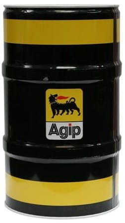 180-kilos industrifat med Agip Arnica S 32, biologisk nedbrytbar og brannresistent hydraulikkolje (ISO VG 32).