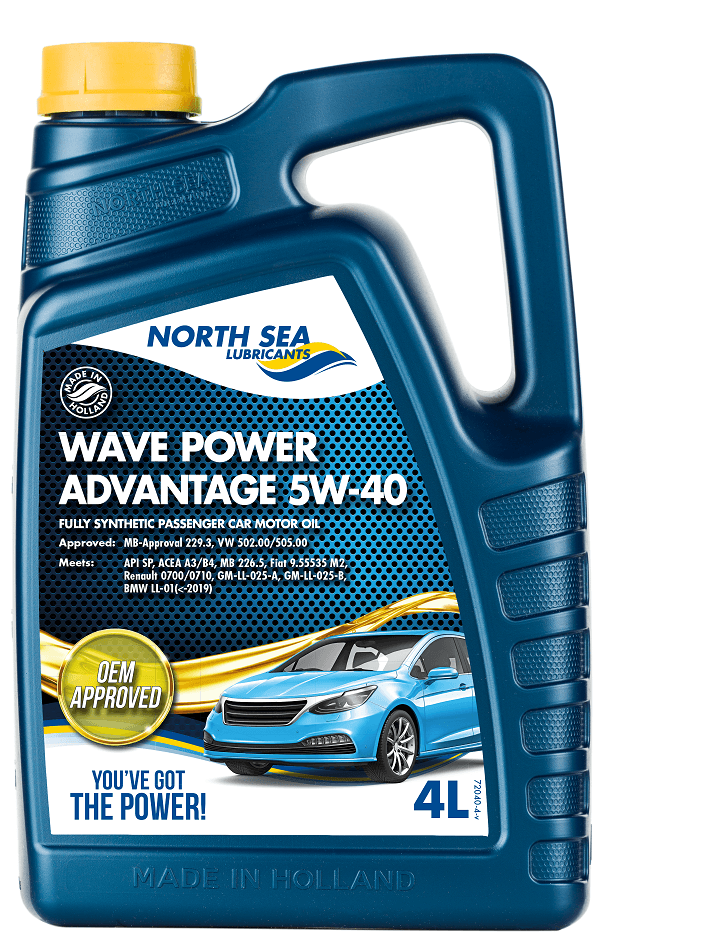 4-liters kanne med NSL Wave Power Advantage 5W-40 helsyntetisk motorolje.