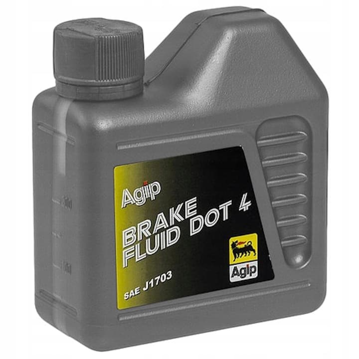 5-liters kanne med Eni Brake Fluid DOT 4, syntetisk bremsevæske for profesjonelle verksteder.