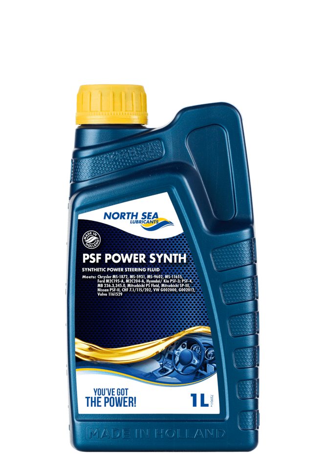 NSL PSF Power Synth grønn helsyntetisk servoolje for personbiler og lette varebiler.