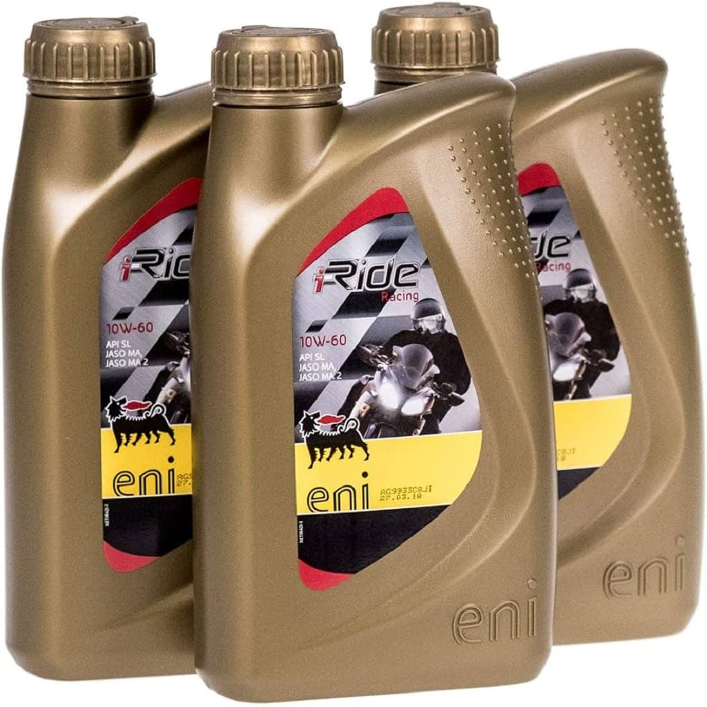 1-4 liters flaske med ENI i-Ride Racing Offroad helsyntetisk motorolje for offroad-motorsykler.