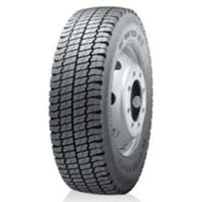 Kumho KWD01 trekkdekk for lastebil, viser det aggressive blokkdesignet og skulderlamellene utviklet for maksimal trekkraft på snø og is.