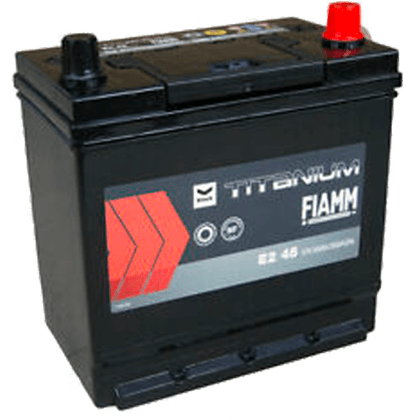 Fiamm E2 45 12V 45Ah startbatteri, vedlikeholdsfritt (MF) for personbil og maskiner.