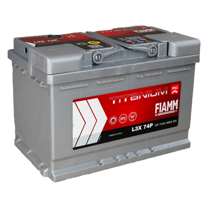 FIAMM L3X 74P 12V 74Ah startbatteri, Titanium Pro-serien for moderne personbiler uten Start-Stopp.