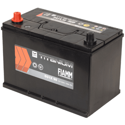 Fiamm D31X 95 12V 95Ah startbatteri, vedlikeholdsfritt (MF) for personbil og maskiner.