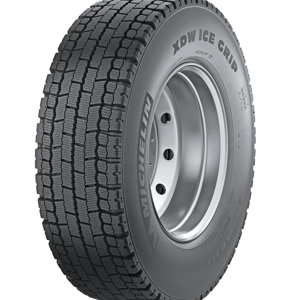 Michelin XDW Ice Grip stålforsterket vinterdekk for lastebil med ekstremt tettseipet blokkmønster for maksimalt isgrep.