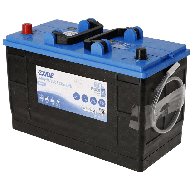 Exide ER550 12V 115Ah marine- og fritidsbatteri for bobil, båt og camping.