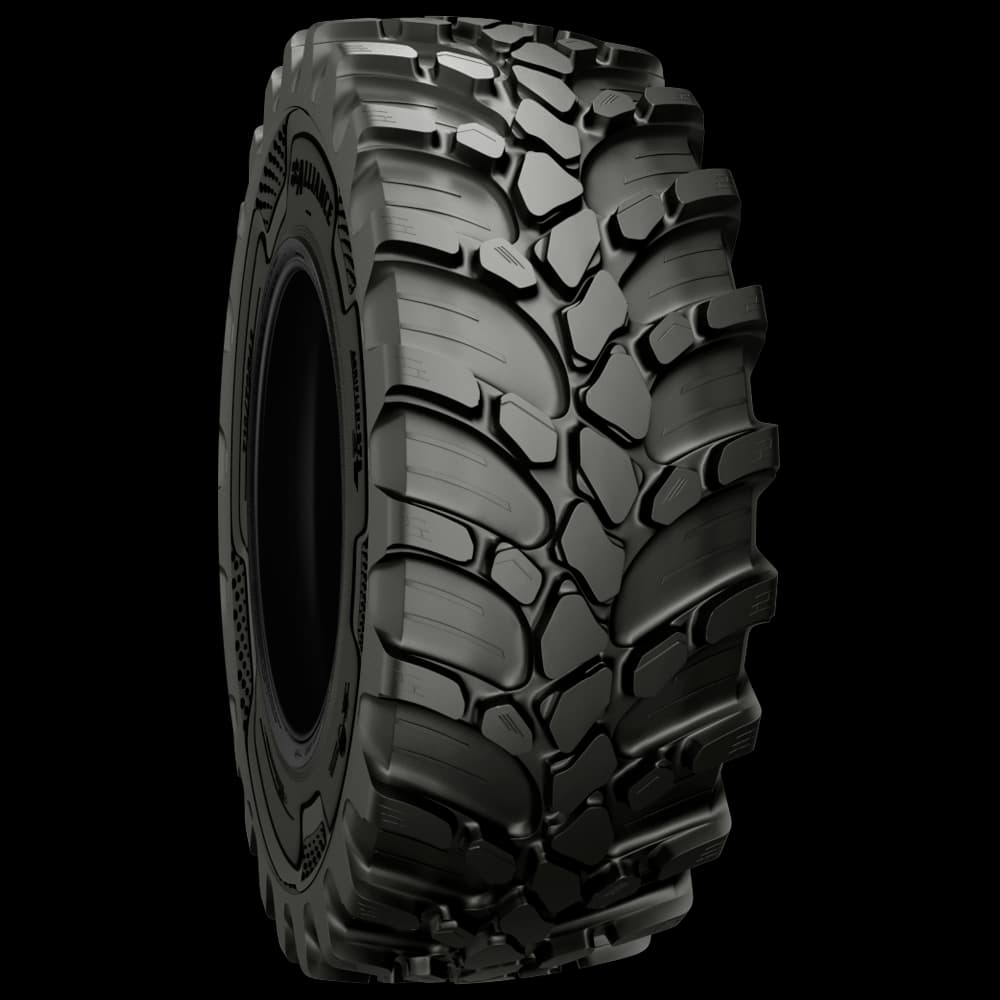 Alliance Agriflex+ 373 stålforsterket high-speed VF hybridradialdekk med et unikt blokk-og-knastemønster for variert veitransport og feltarbeid.
