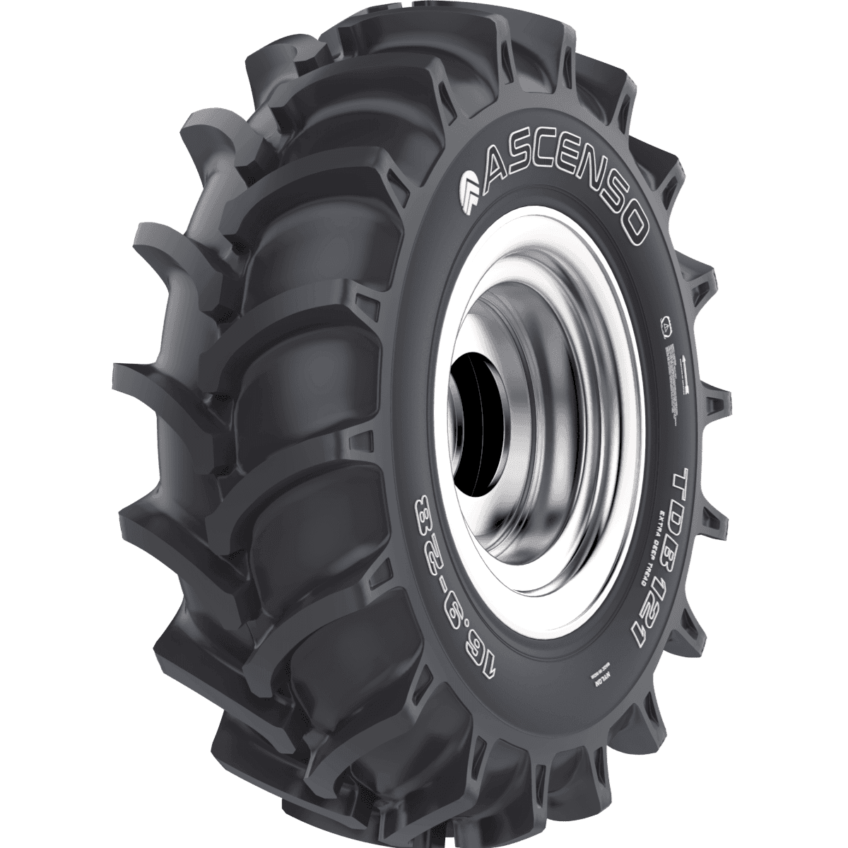 Ascenso TDB 121 diagonaldekk for småtraktorer med Deep Tread mønster for ekstra grep.