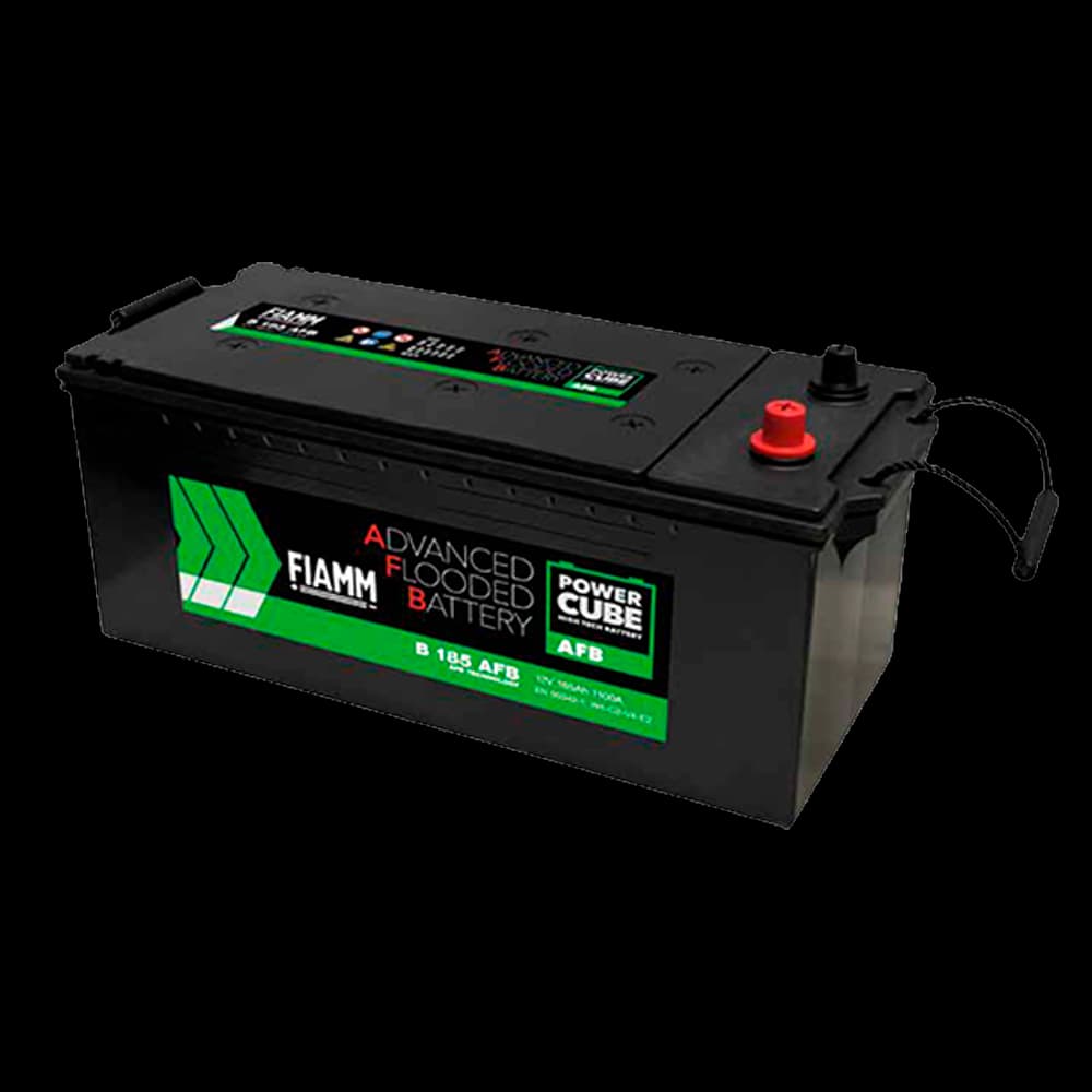 Fiamm B 185 AFB 12V 185Ah 1100A forsterket vedlikeholdsfritt tungbilbatteri i B-kasse for lastebil, buss og marine.