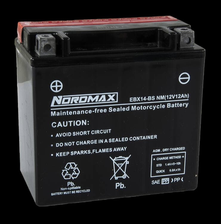 12V 12Ah Nordmax EBX14-BS MC batteri