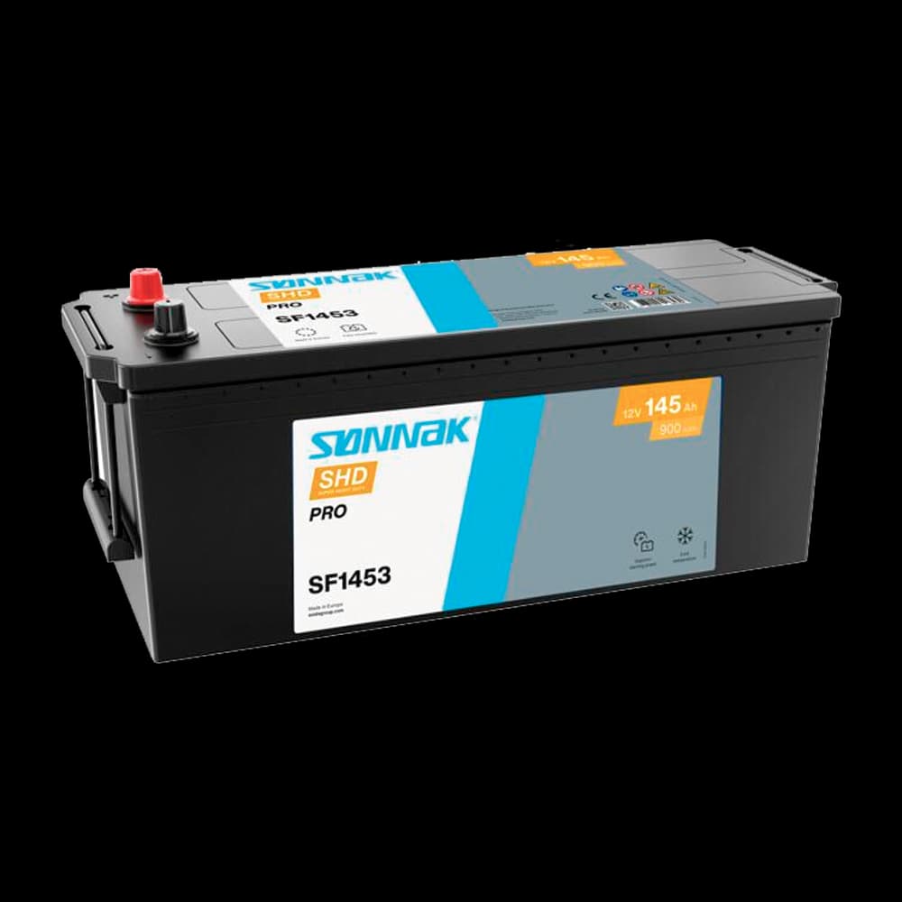 Sønnak SF1453 Super Cargo 12V 145Ah forsterket tungbilbatteri for lastebil, traktor og anleggsmaskiner.