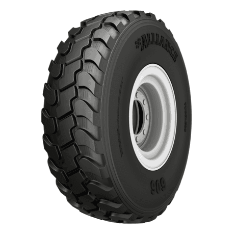 Alliance 606 all-steel radialdekk for hjullaster og dozer med stålbelte og retningsnøytralt mønster.
