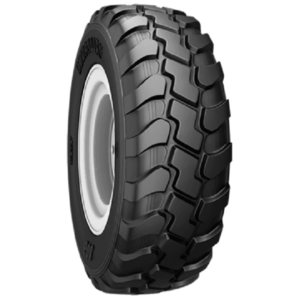Alliance 608 stålforsterket radial agro-industridekk med massive senterblokker og kraftige skulderknaster.
