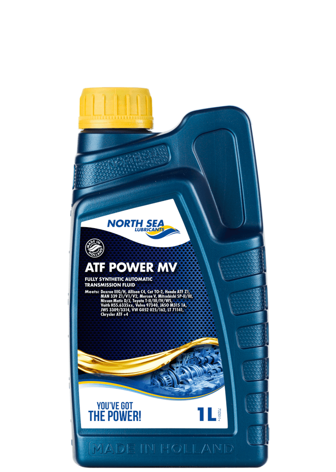 1-liters flaske med NSL ATF Power MV, syntetisk universal automatgirolje for etterfylling på moderne personbiler.