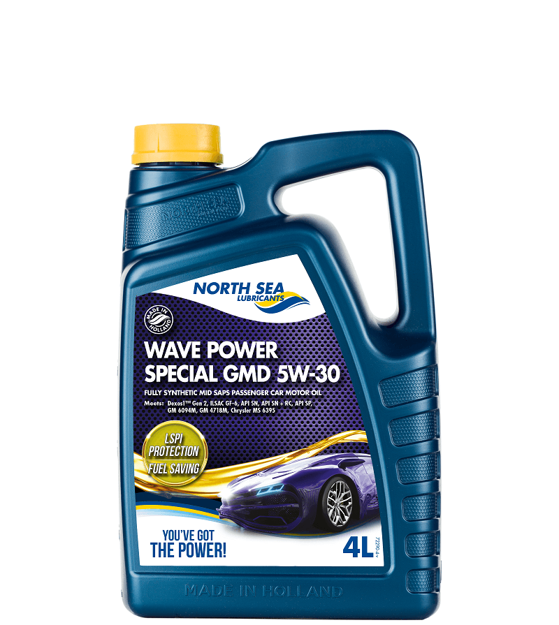 4-liters kanne med NSL Wave Power Special GMD 5W-30 helsyntetisk motorolje.