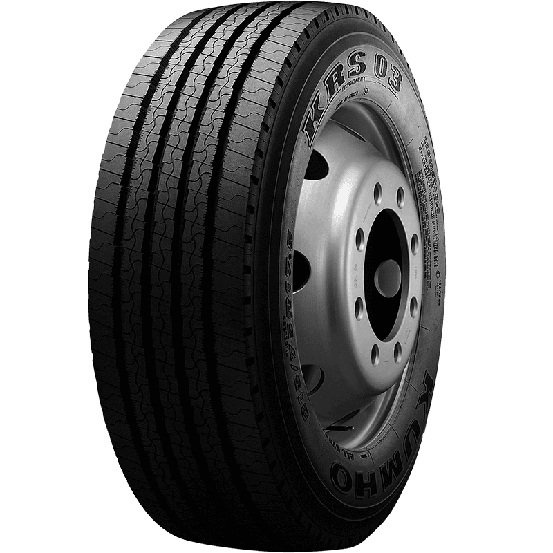 Kumho KRS03 styreakseldekk for lastebil med langsgående spor og 3PMSF-vintermerking.