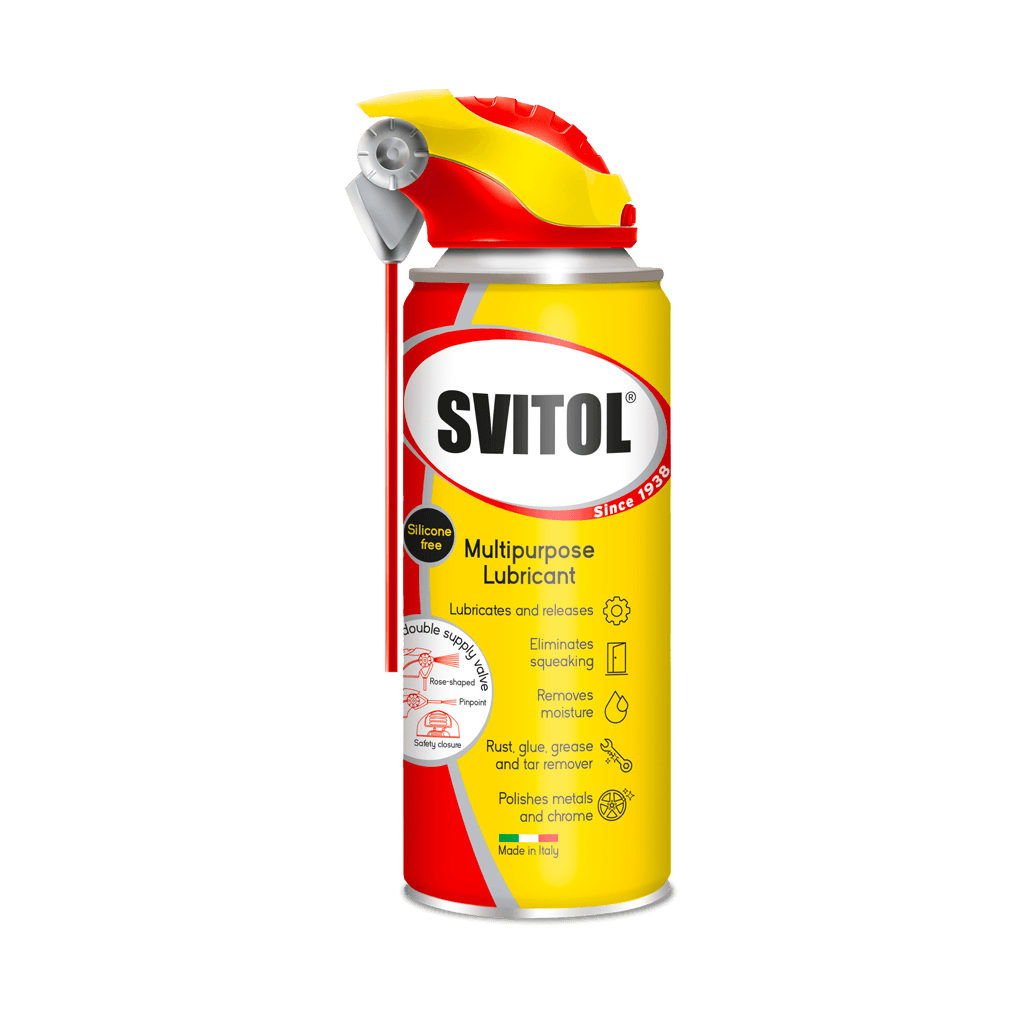 Svitol Multipurpose Lubricant – multifunksjonell smørespray med ny dispenser for presis påføring.