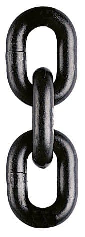 Løftekjetting 8mm Grade 80 (08x24 mm) med arbeidslast WLL 2000 kg, sort lakkert stål.