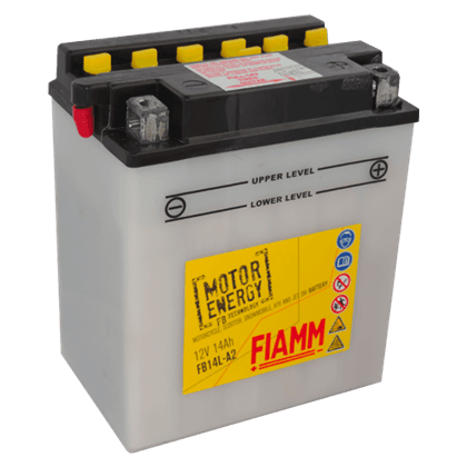 Fiamm FB14L-A2 12V 14Ah motorsykkelbatteri for pålitelig startkraft.