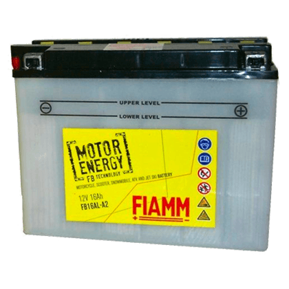 Fiamm FB16AL-A2 12V 16Ah motorsykkelbatteri for stabil drift og god startkraft.