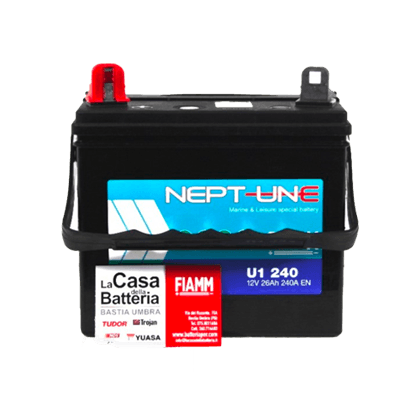 Fiamm U1 240 12V 26Ah gressklipperbatteri for stabil drift og god startkraft.