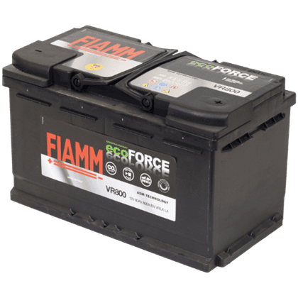 Fiamm VR800 AGM 12V 80Ah startbatteri for moderne biler med Start-Stop og høyt strømforbruk.