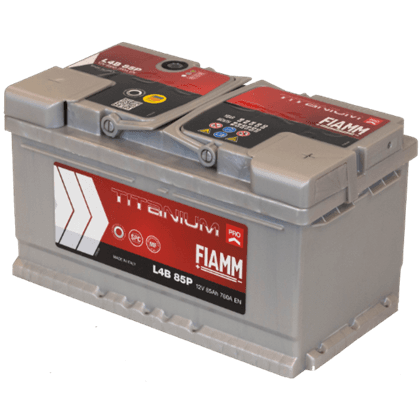Fiamm L4B 85P 12V 85Ah startbatteri, vedlikeholdsfritt (MF) med lav profil (175 mm).