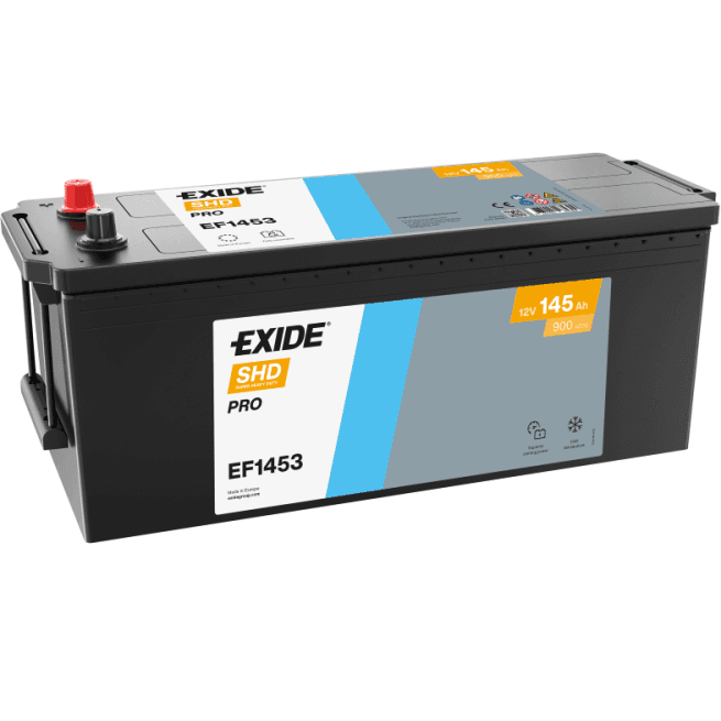 Exide EF1453 12V 145Ah startbatteri for lastebil, traktor og industri.