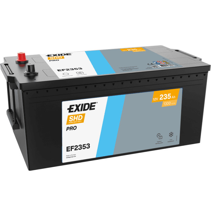 Exide EF2353 12V 235Ah startbatteri for lastebil, buss og tunge anleggsmaskiner.