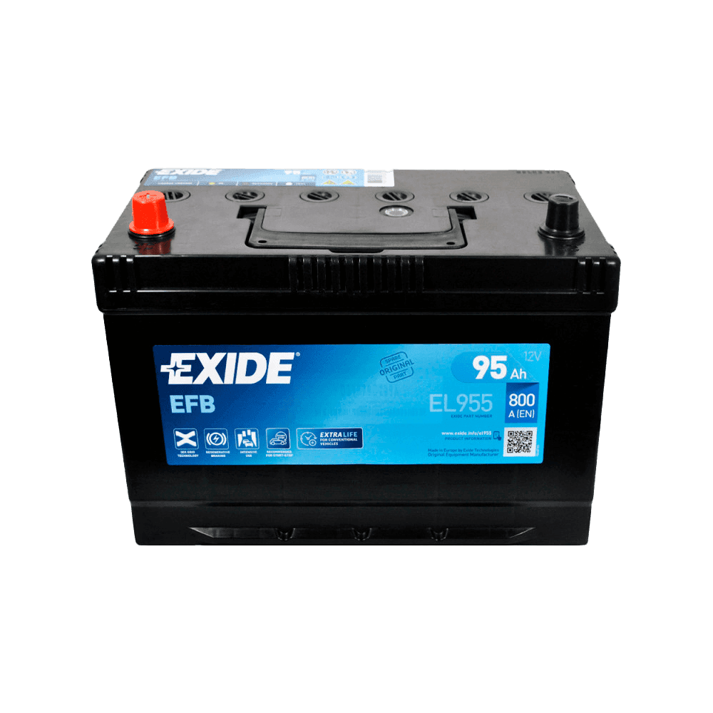 Exide EL955 12V 95Ah startbatteri for pålitelig drift og høy startkraft.