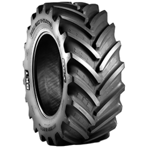 BKT Agrimax V-Flecto landbruksdekk, viser det optimaliserte mønsteret for både åker og vei.