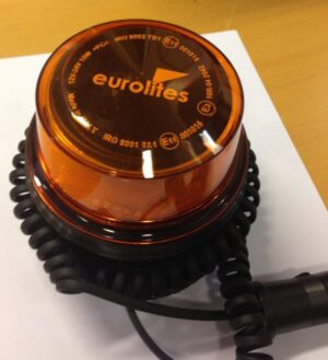 FLASHBLINK RUND MED MAGNET ORANGE 12-24V